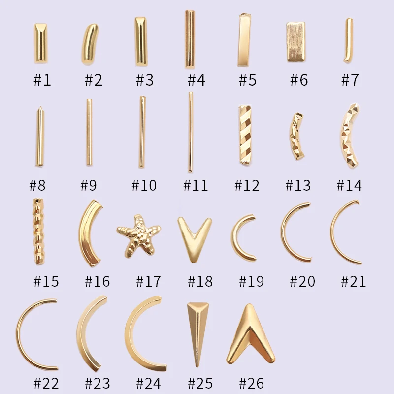 1 Bag Silver Gold Metal 3D Nail Rivets Rhinestones Flat Bottom Multi Size Nails Accessories Studs DIY Art Decorations | Красота и