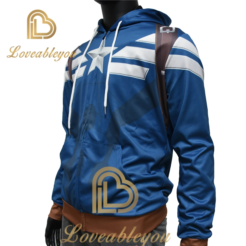 Zip Up Hoodie Мужская толстовка Капитан Америка Толстовка Куртка уличная топы фильм Харадзюку хип хоп одежда пальто рождественский подарок костюм - Цвет: Zip Up Hoodie