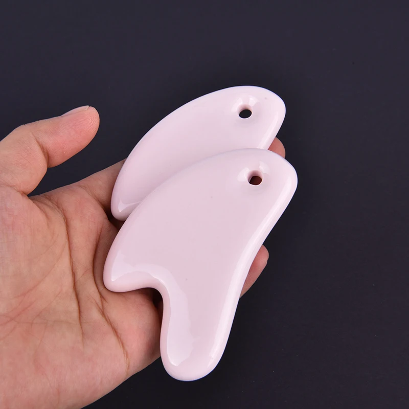 

1pc Ceramic Guasha Scraper Board Face Massager Facial Guasha Meridian Muscle Relaxation Skin Lifting Face Thin Scraper
