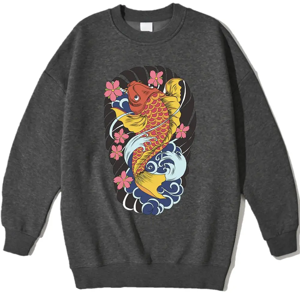 

2020 New Golden Carp Comics Print Mens Sweatshirt Cartoons Fleece Hoodies Hip Hop Loose Men Clothing Crewneck Fleece Pullover