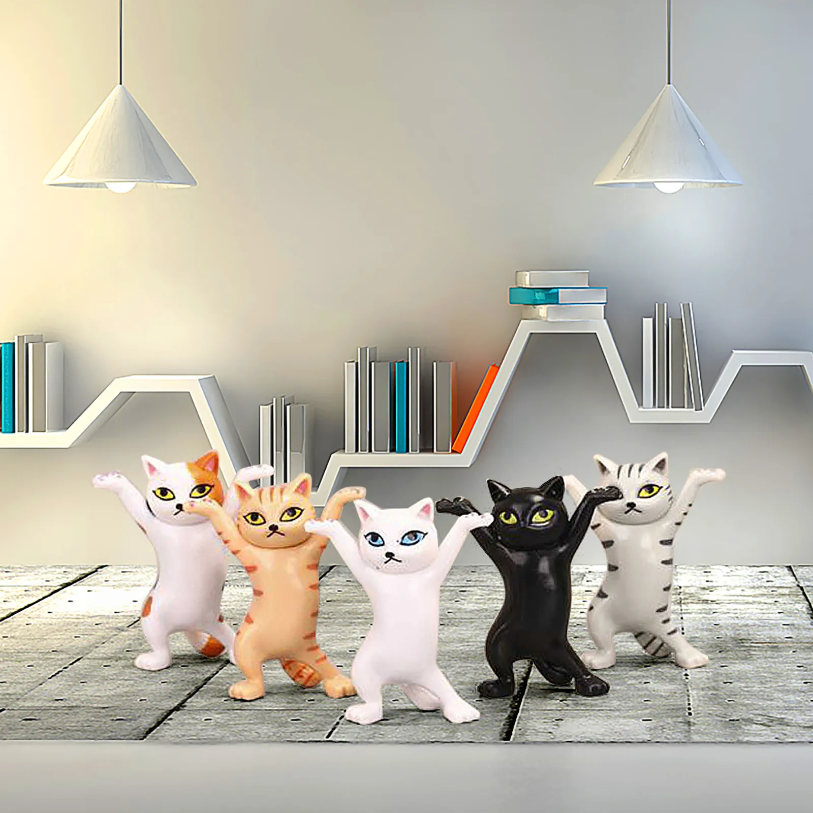 Держатель для ручек с аниме мультяшным котом Танцующая кошка ручной работы