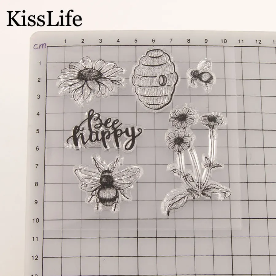 1 лист прозрачные резиновые штампы для скрапбукинга ромашки цветов пчелы | Дом и