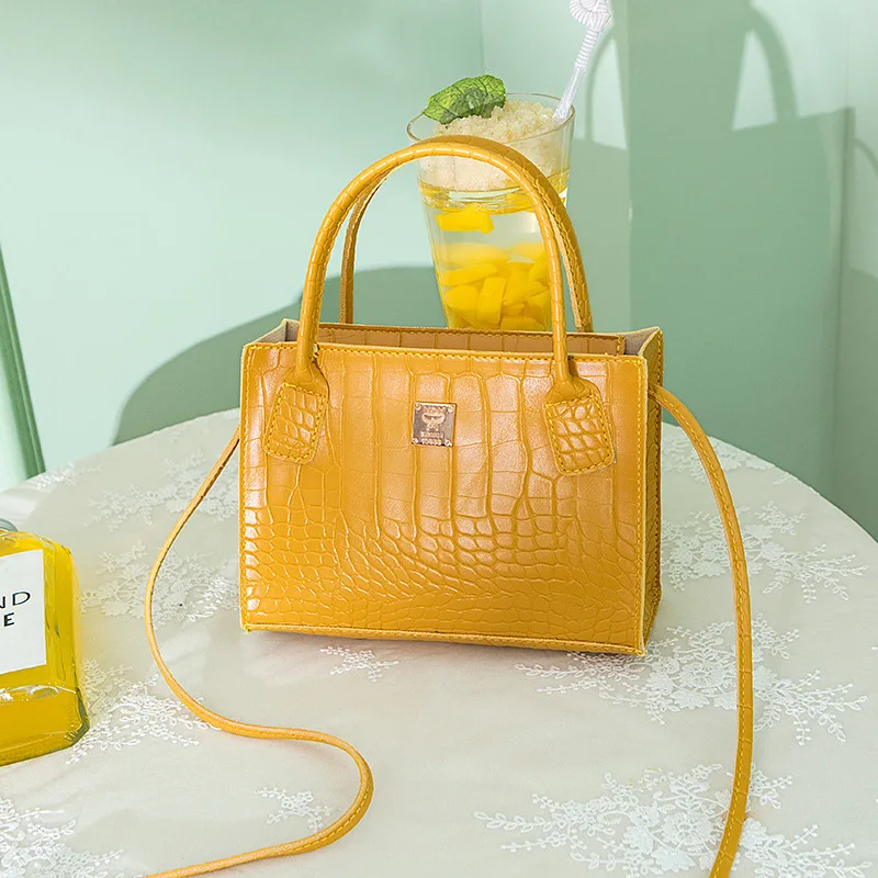 

Vintage Alligator Leather Shoulder Bags Delicate Creative Design Women Pure Small Totes Crossbody Handbag