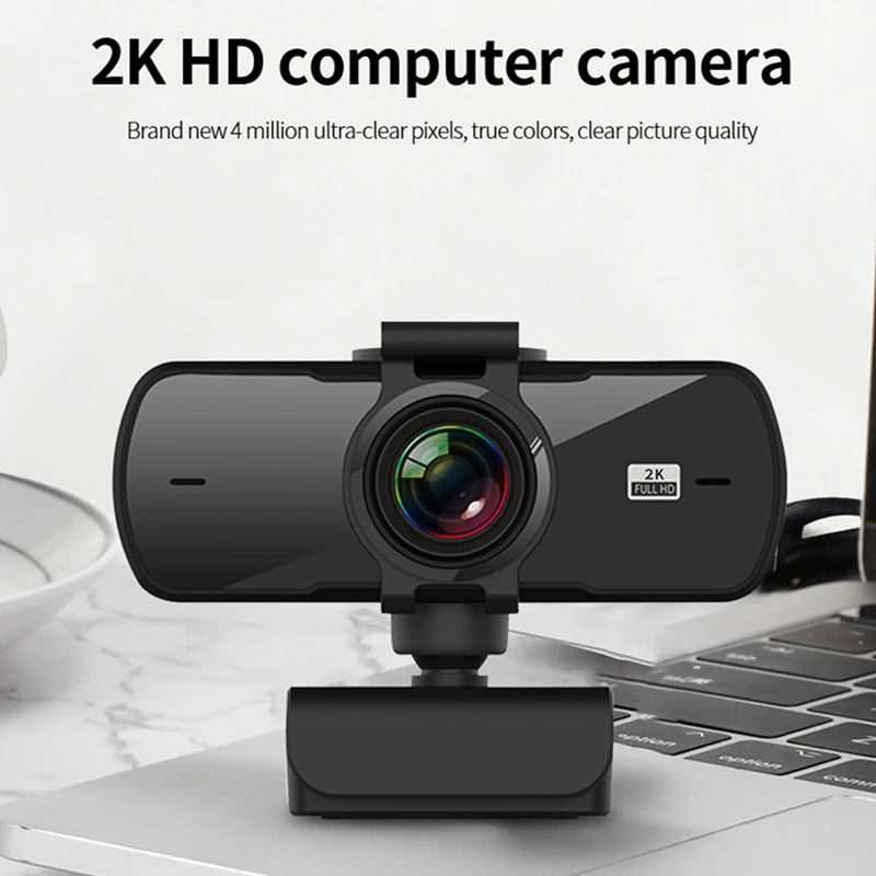 

USB 2K HD Webcam Computer Laptop Webcam for PC Online Learning Video Call Cl