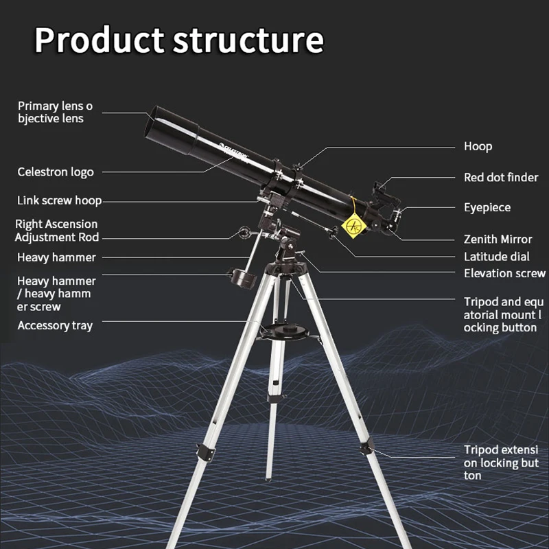 Celestron Powerseeker 80EQ профессиональное искусственное пространство Звезды Луна планета