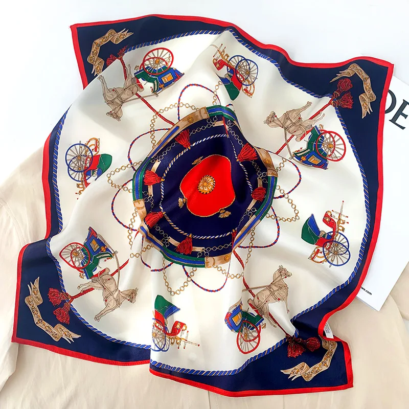 

2022 модный 100% Шелковый атласный шарф для волос для женщин носовой платок с принтом Сумки Шарфы Женские квадратные головные банданы шарфы для...