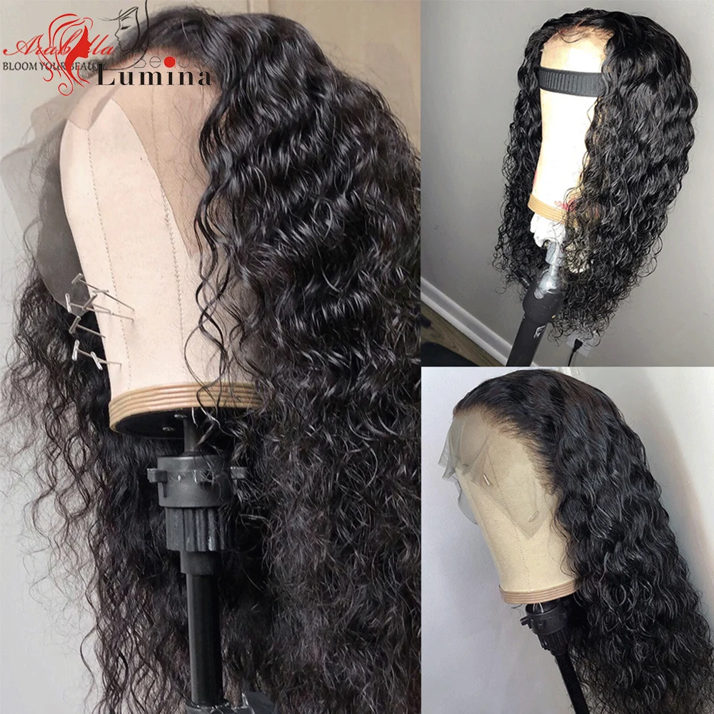 Beauty Lumina 13x4 парики из натуральных волос на кружеве парики Реми волны воды для черных женщин бразильские волосы 180% Плотность 34 дюйма