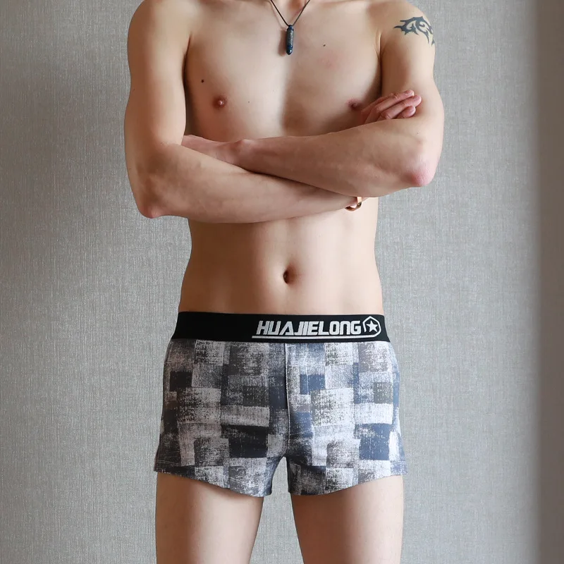 Мужские шорты боксеры нижнее белье мужское сексуальное в клетку с Мозаичным