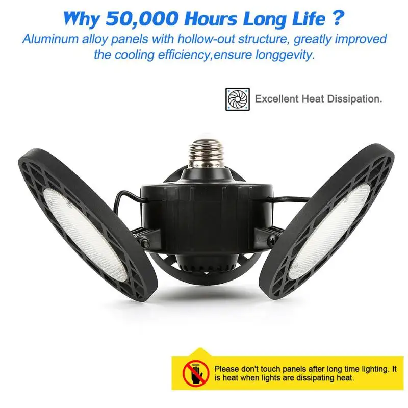 

144 Led Garage Lights,Ceiling Light Bulbs Clamp 60/80W E26 6000LM Utility Led For Workshop,Basement,Barn,Wine Cellar.etc