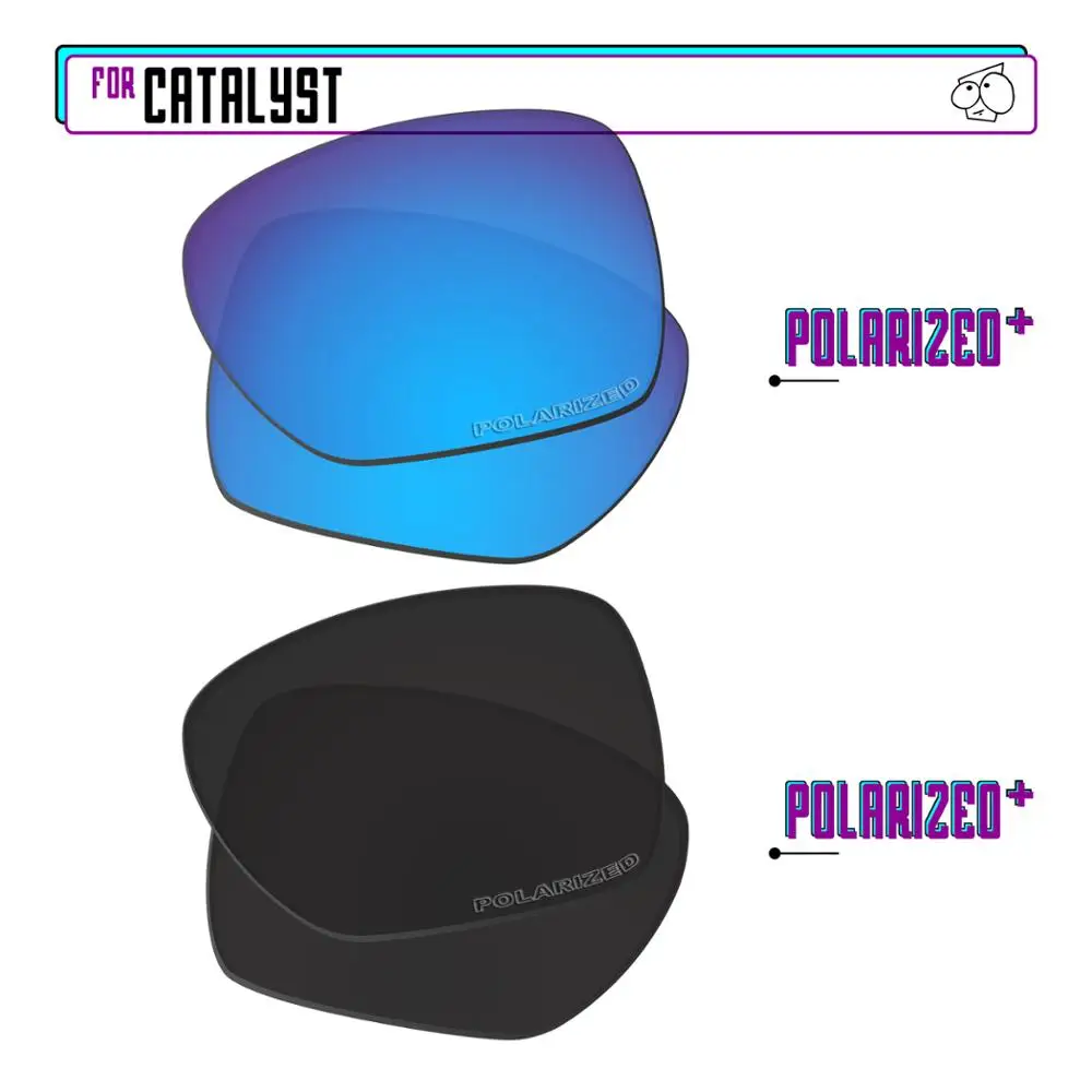 EZReplace Polarized Replacement Lenses for - Oakley Catalyst Sunglasses - BlackPPlus-BluePPlus