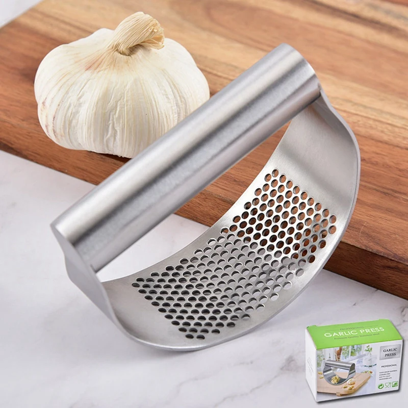 

Stainless steel garlic mill household kitchen circular garlic press mashed ginger garlic manual garlic paste