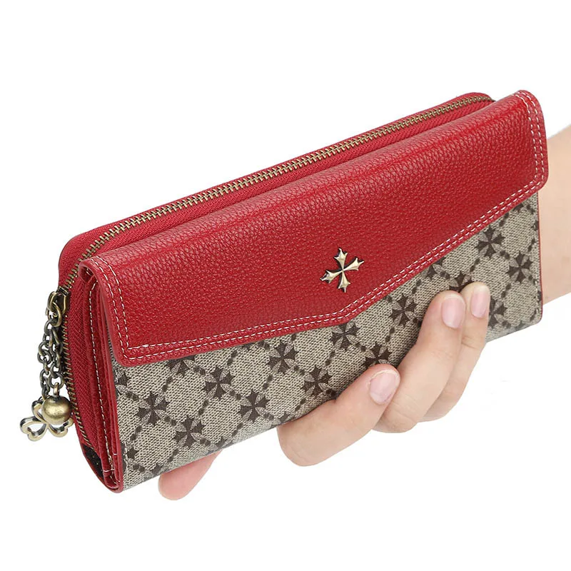 

2020 Women's Long Slim Wallet Large Capacity Purse Phone Wallet Zipper Leather Hand Bag Money Clip Louis Luxury Designer Brand