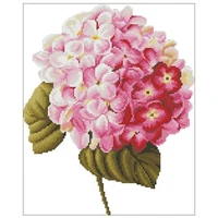 top a pink hydrangea flower patterns counted cross stitch 11ct 14ct 18ct diy cross stitch kits embroidery needlework set