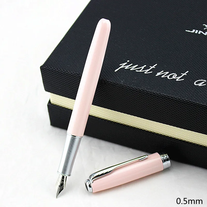 Jinhao 75, Роскошные Металлические перьевые ручки Iraurita, матовые, для офиса, Financial Tip, 0,5 мм, перьевая ручка, принадлежности для письма, подарочная коробка