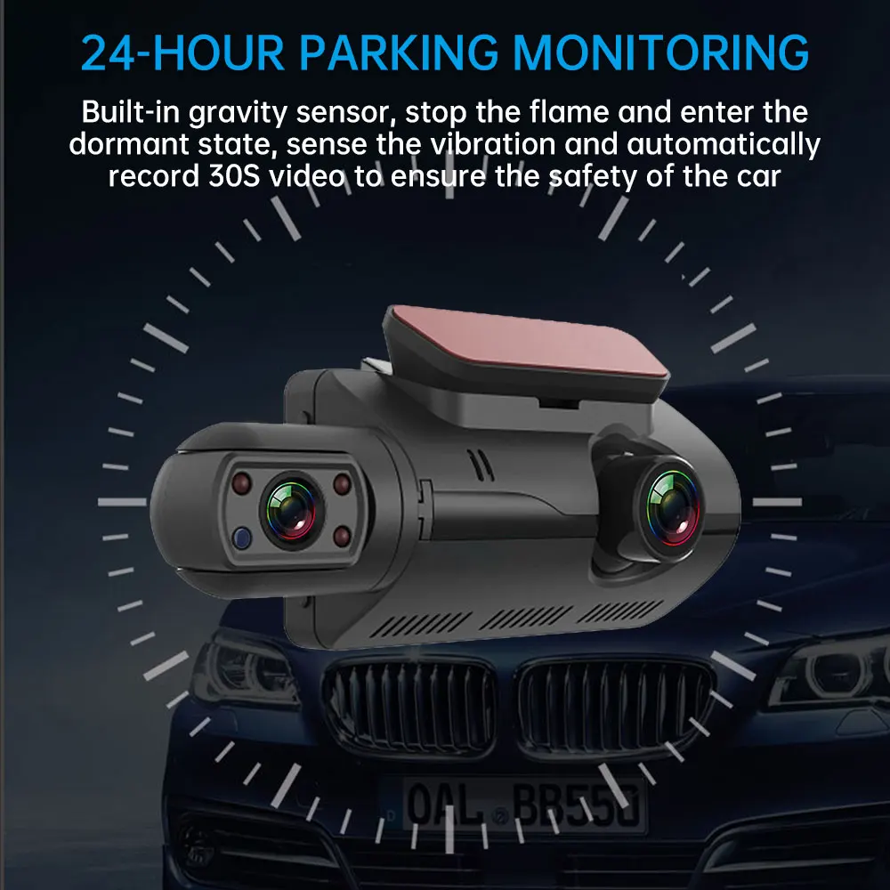 FHD Car DVR Camera New Dash Cam Dual Record Hidden Video Recorder 1080P Night Vision Parking Monitoring G-sensor | Автомобили и