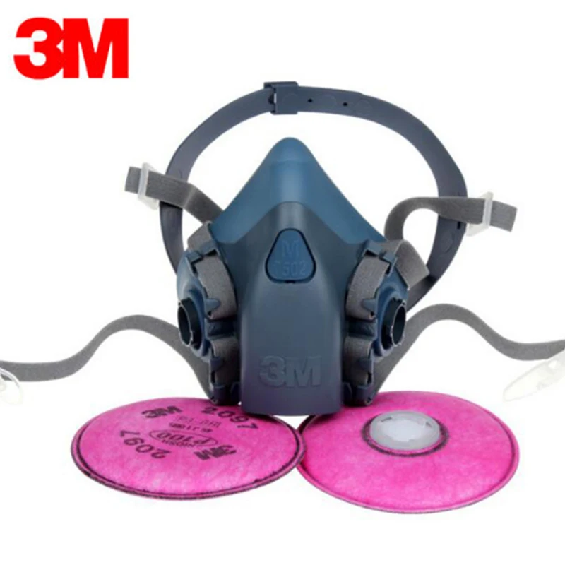 7502 3in1 3M 7502+2097 Half Facepiece Mask Reusable Respirator P100 Respiratory Protection Nuisance Level Organic Vapor - Цвет: 7502 3in1