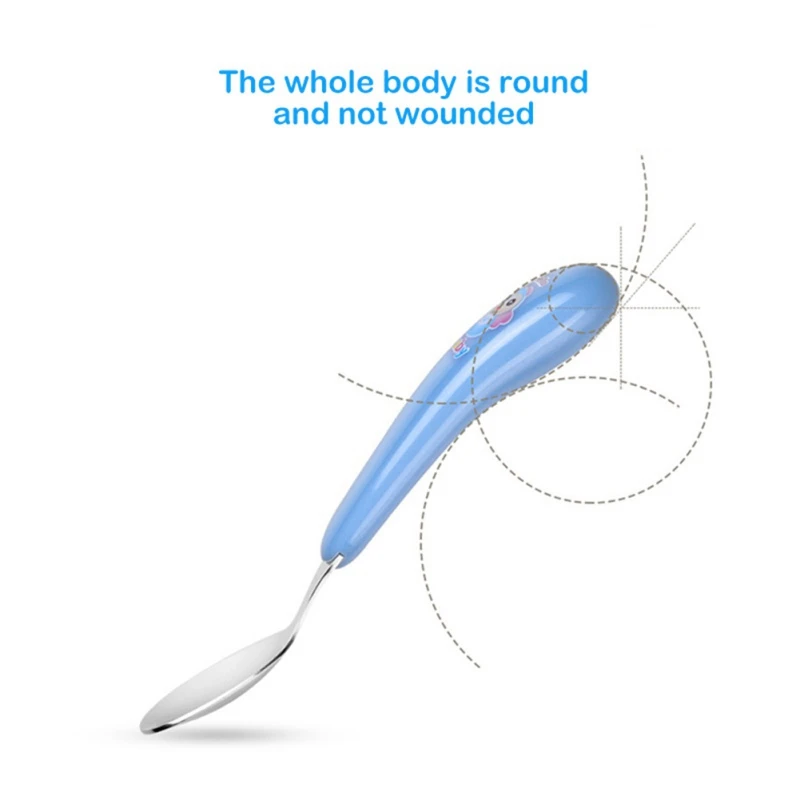 Новорожденный ребенок PP материал Ложка Вилка милый мультфильм столовые приборы