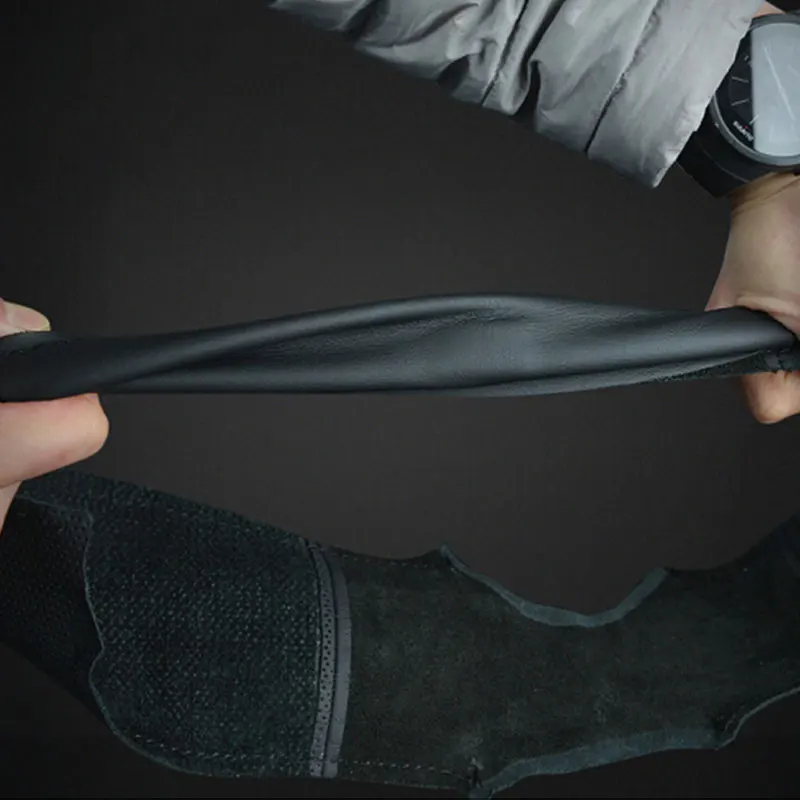 LUNDA черный чехол рулевого колеса автомобиля из искусственной кожи для Volkswagen VW Gol