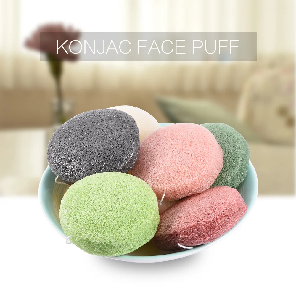 1 шт. очищающая губка для лица Konjac с бамбуковым углем | Красота и здоровье