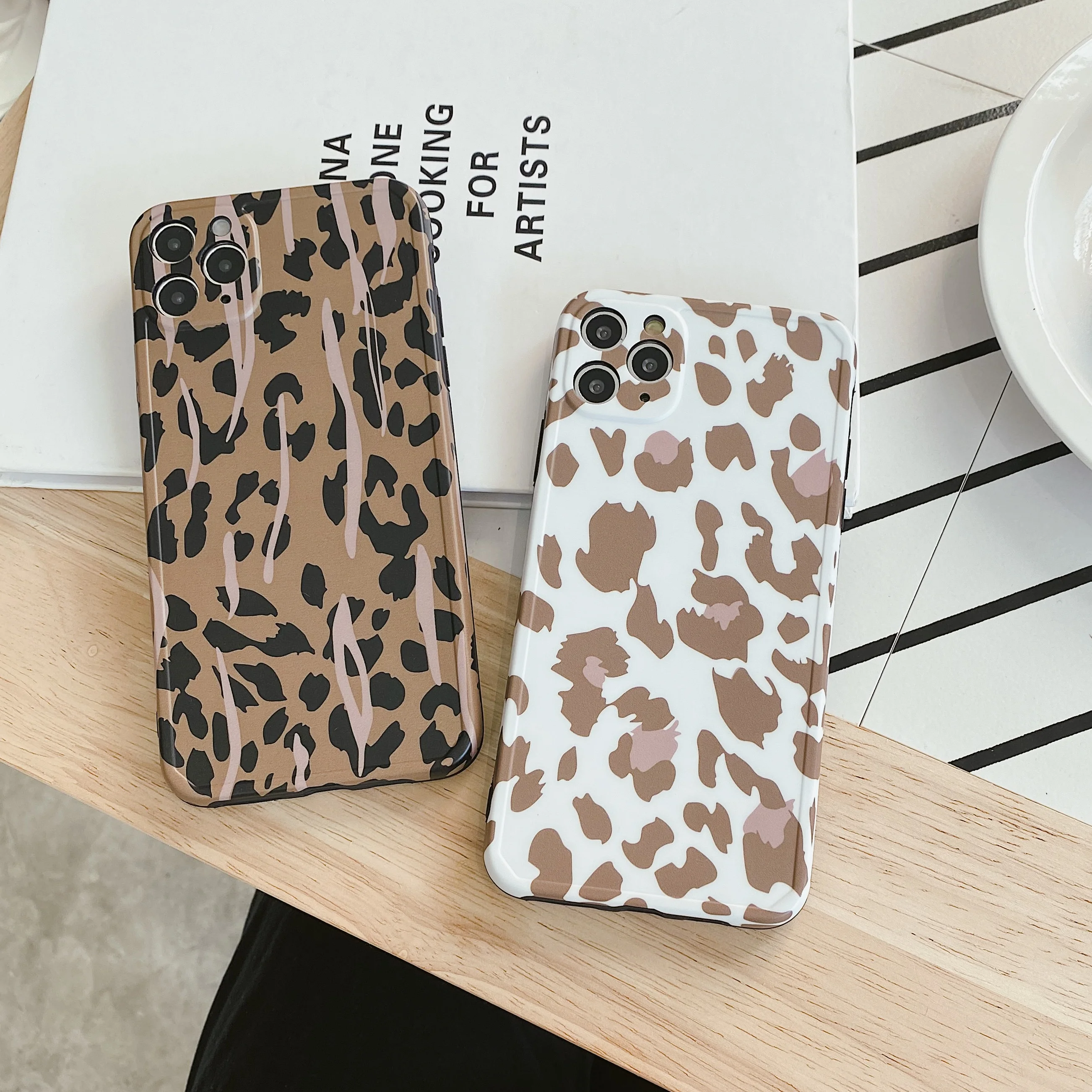 Чехол-накладка для iPhone 11 pro max 7 8 Plus X XR XS Max SE 2020 силиконовый матовый с леопардовым