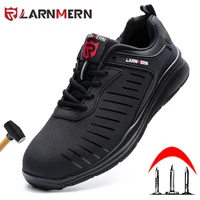 larnmern mens steel toe safety shoes work shoes for men lightweight breathable anti smashing non slip construction work sneakers