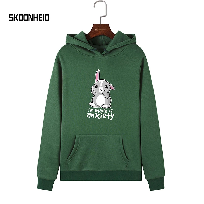 SINGRAIN Harajuku, Женская толстовка, толстовки для девушек, большие размеры, Милый принт с кроликом, уличная одежда, топы с капюшоном, толстовки для девушек, polerones