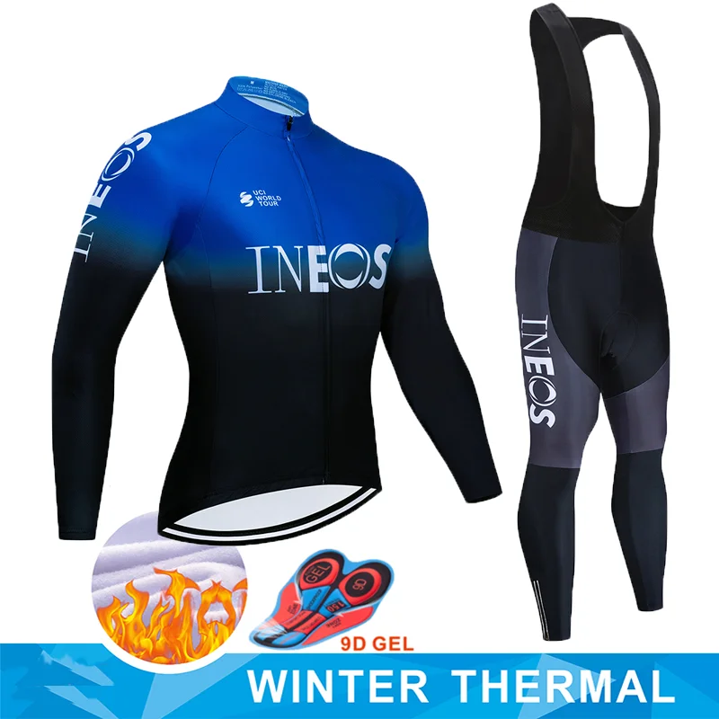 Велоспорт Джерси Pro Team INEOS зимняя флисовая одежда для велоспорта MTB велосипедный комбинезон комплект Ropa Ciclismo триатлон комплект для велоспорта