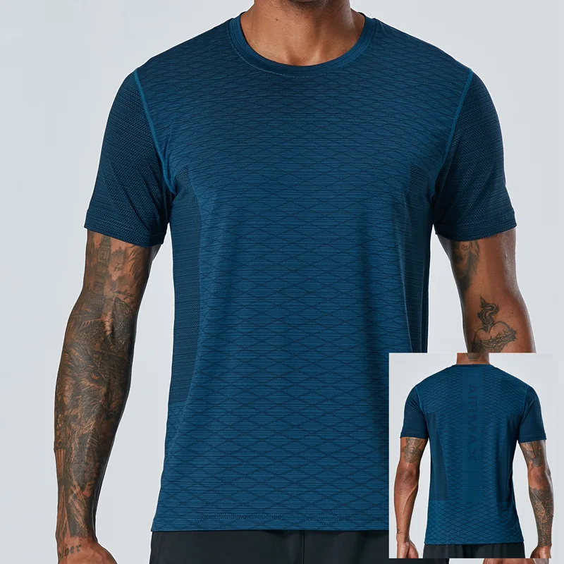 Мужские футболки для бега быстросохнущие Топы с коротким рукавом компрессионная