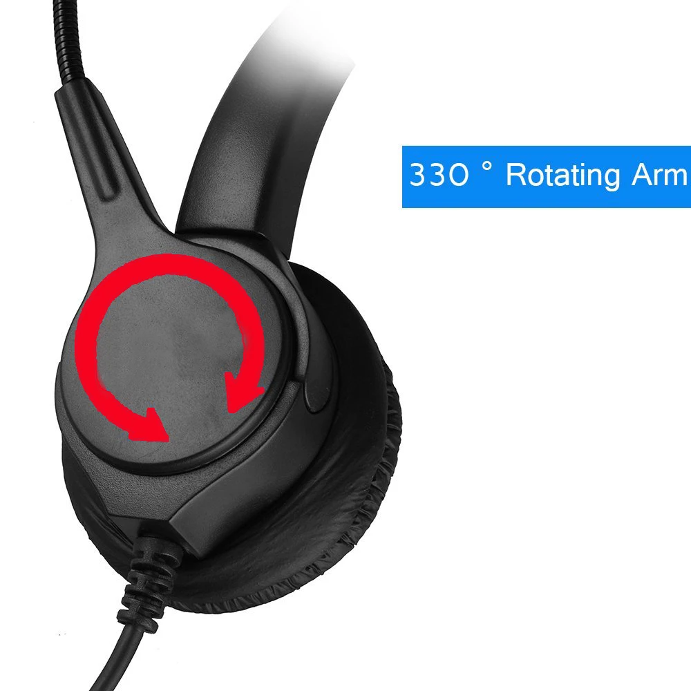 Best Corded Telephone Headset With Microphone Noise Cancelling for Call Center Adapter For Most | Компьютеры и офис