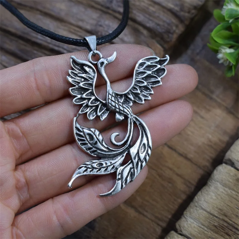 Амулет с символом удачи ювелирные изделия Феникс огненная птица ожерелье
