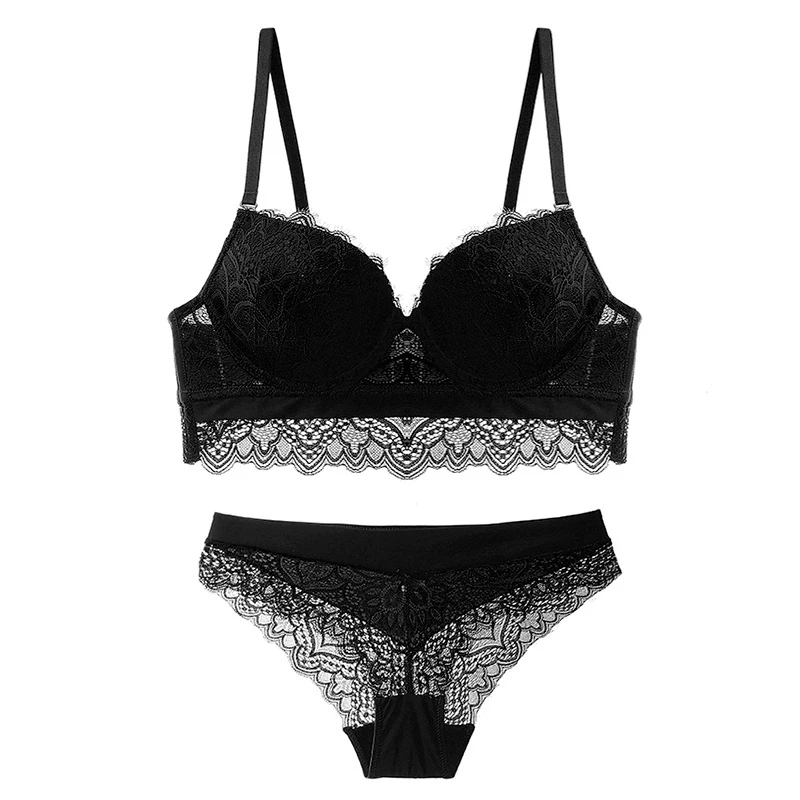 

Red Lace Bra And Panty Set Plus Size Sexy Underwear Backless Cotton Push Up Bras For Women Girls Lingerie Black White B C D Cup