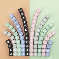 500pc color letter beads bpa free loose chewing alphabet bead for diy name of nipple chainbaby teething necklace