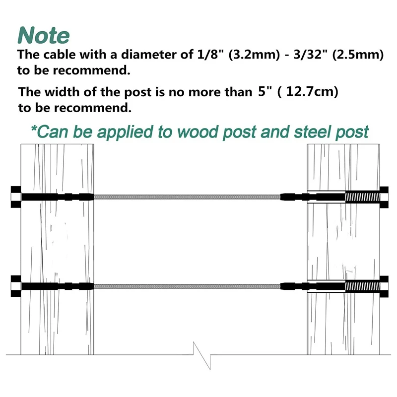 

Hot Sale 30 Pairs Cable Railing Kit Invisible Turnbuckle 1/8inch Swage Threaded Stud Head Fitting Receiver Terminal with Wrench
