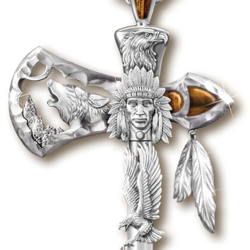 

Viking Eagle Wolf Ax Necklaces For Men Animal Gothic Indians Pendant Necklace Classic Party Jewelry Birthday Gifts