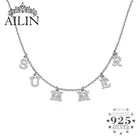 Ожерелье с подвеской AILIN, индивидуальное ожерелье с надписью, с кубическим цирконием, ювелирные изделия на заказ, рождественский подарок для подруги, мамы