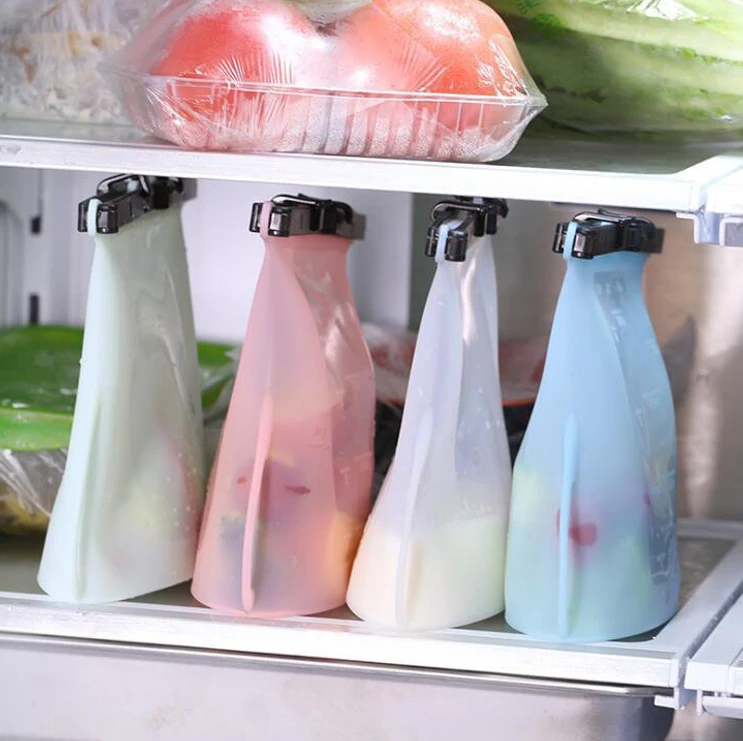 Новые многоразовые силиконовые пакеты для хранения пищевых продуктов