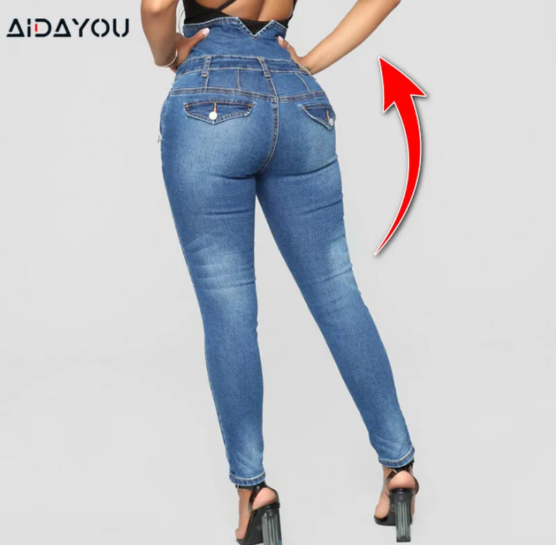 

Женские рваные джинсы с высокой талией рваные прикладом подъема джинсовые Высокие эластичные брюки с высокой талией размера плюс ouc387