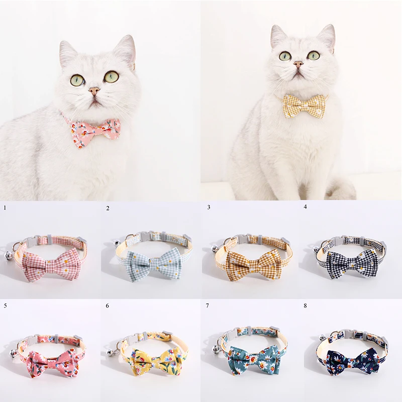 

Pet Collar Daisy Bow Tie Lovely Bell Necklace Cute Flowers Bow Tie Tie Adjustable Collar Dogs Cats Accessories Puppy Bow Collar