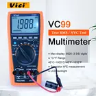 Цифровой мультиметр Vici VC99 с автоматическим выбором диапазона, Постоянныйпеременный ток 20 А, 1000 В + измеритель емкости сопротивления + тестер термометра для пар