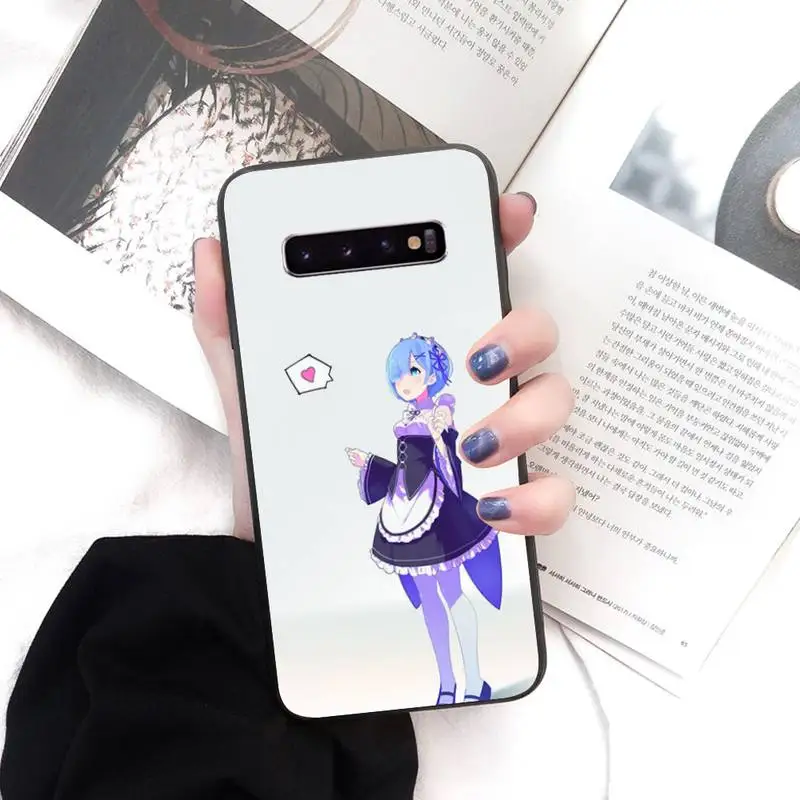 

Anime Re ZERO Ram Phone Case Black Cover For Samsung S5 6 6Edge 7 8 9 10 10Lite 10Plus 20 20lite 20Ultra Cases