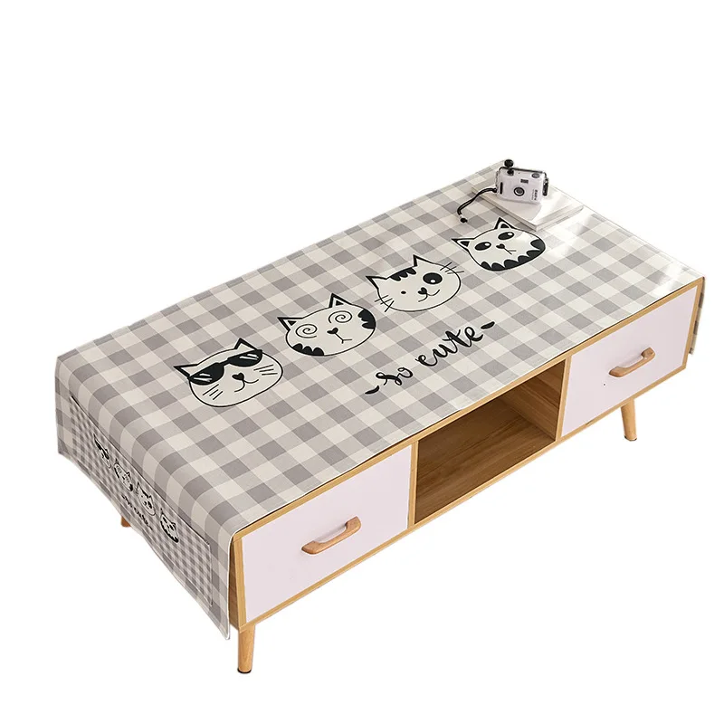 

Coffee Table Cloth Cover Towel Living Room Cover Nordic Waterproof Tablecloth with Storage Pocket
