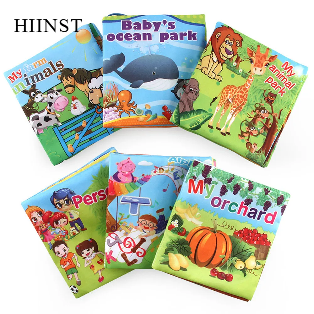 HIINST игрушки детская мультяшная книга из ткани о животных Детская обучающая