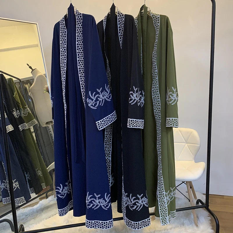 Siskakia Eid Mubara Abaya мусульманский 2020 новый кружевной вышитый лоскутный Дубай абайя