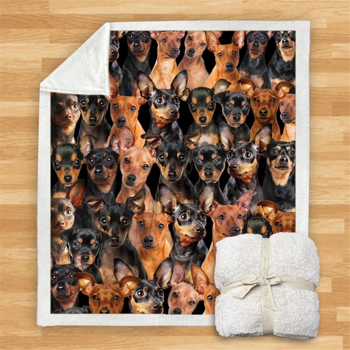 You Will Have A Bunch Of Miniature Pinschers Blanket 3D Printed Fleece Blanket on Bed Home Textiles Dreamlike