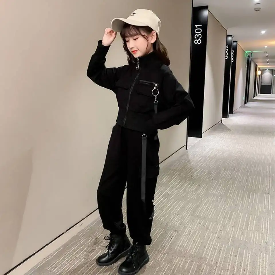 

2021New girls Sport Suit Teenage Spring Girls Clothes Set Long Sleeve Top & Pants Casual 4 6 8 10 12 13 Years Child Girl Clothe