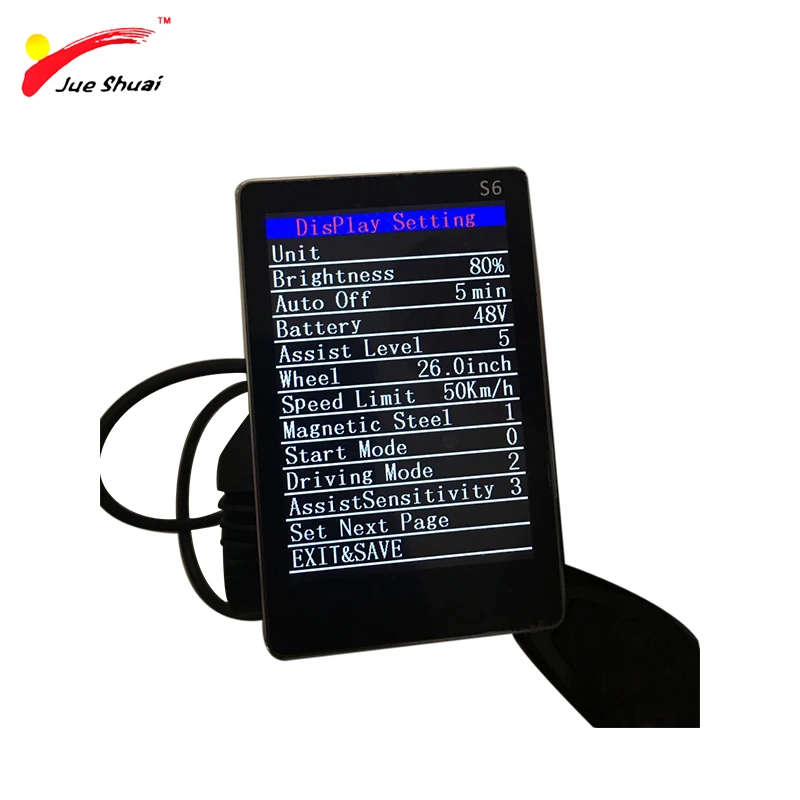 

JS 36/48V LCD Display Waterproof Intelligent Ebike Display S6 for Electric Bicycle Control E Bike Electric Scooter e bike parts