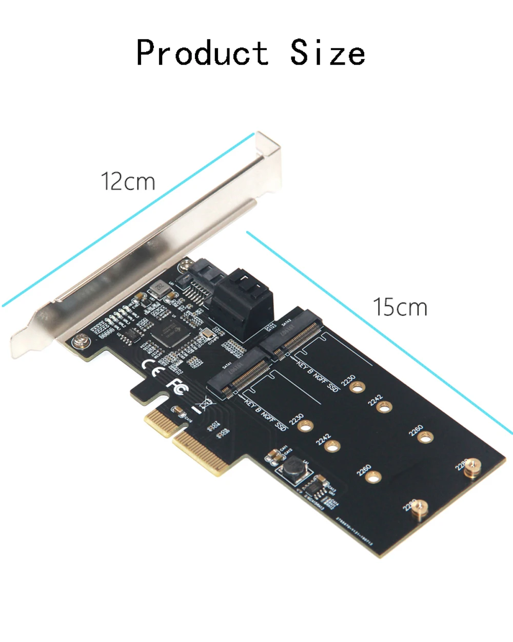 SATA Raid контроллер M.2 PCI Express Card 2Port SATA3.0 6 Гбит/с + 2 порта M2 NGFF SSD B Key Поддержка RAID0 RAID1