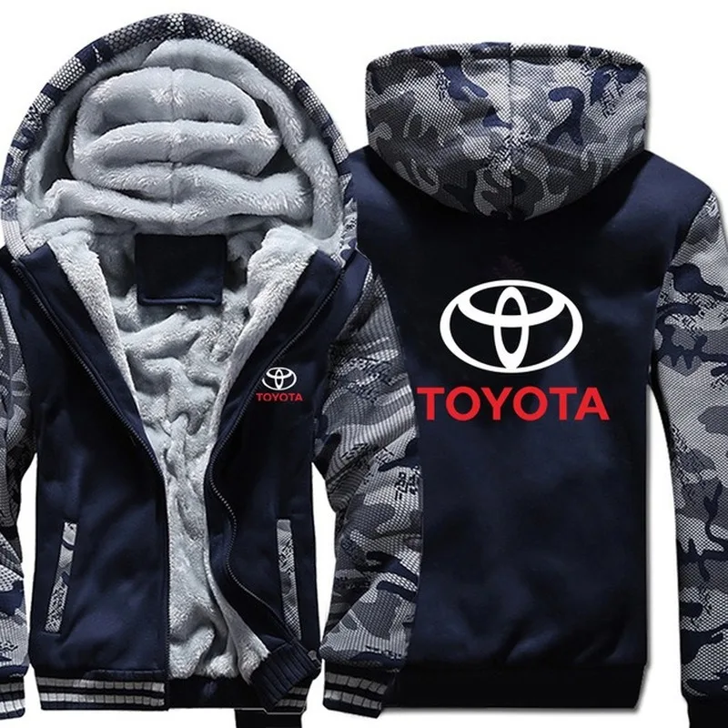 

Новинка 2021, толстовки для Toyota, зимняя куртка с камуфляжным рукавом, Мужская Утепленная Повседневная флисовая Мужская толстовка унисекс с ше...