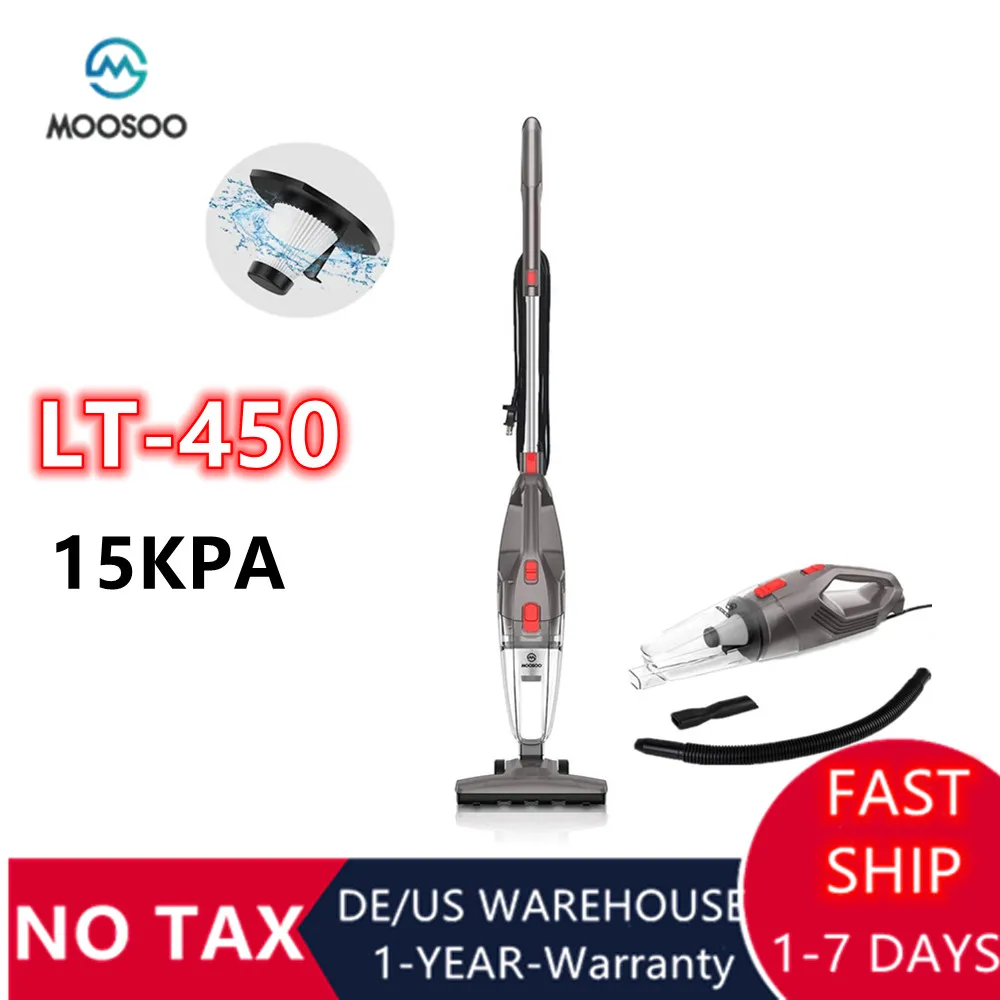 

MOOSOO LT450 Handheld Vacuum Cleaner 4-in-1 Stick with HEPA Filters Lightweight Corded Stick Vacuum Cleaner for Hard Floor Pet