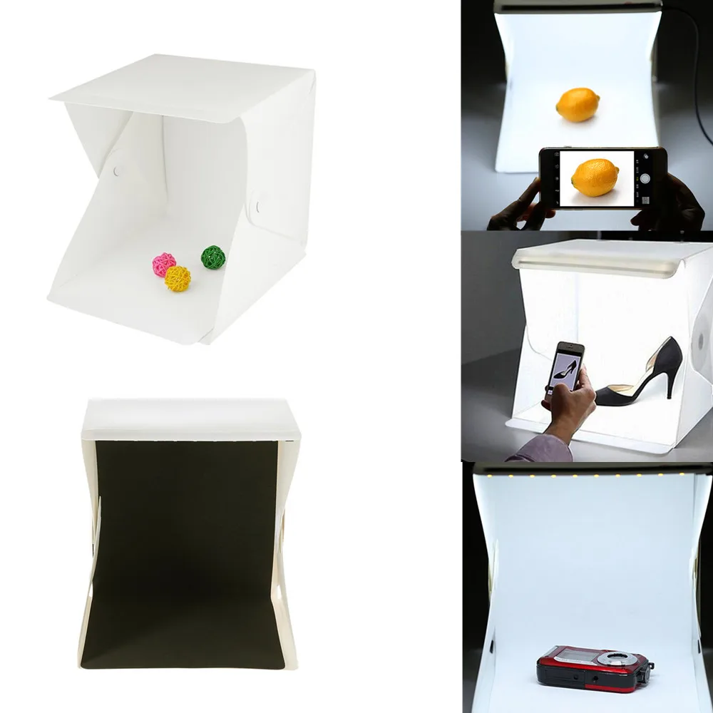 

Folding 2LED Lightbox Mini Ring Portable Photo Studio Box Photography Softbox Light Studio Shooting Tent Box Kit For DSLR Camera